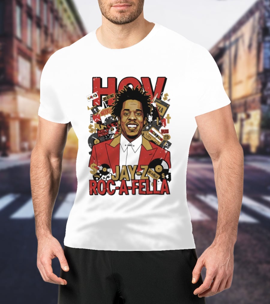 Jay Z Roc A Fella HOV Brooklyn Music Collage T-Shirt