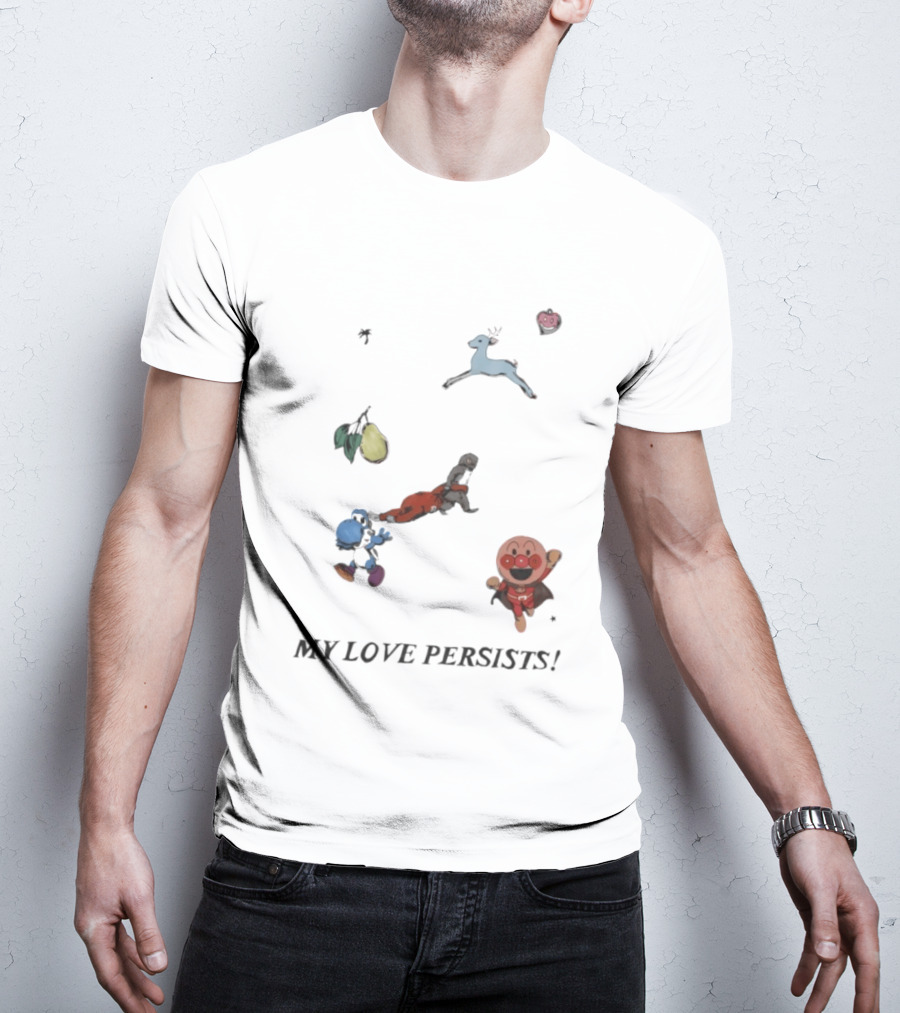 Monkey Punch Anpanman Yoshi My Love Persists Deer Fruit T-Shirt