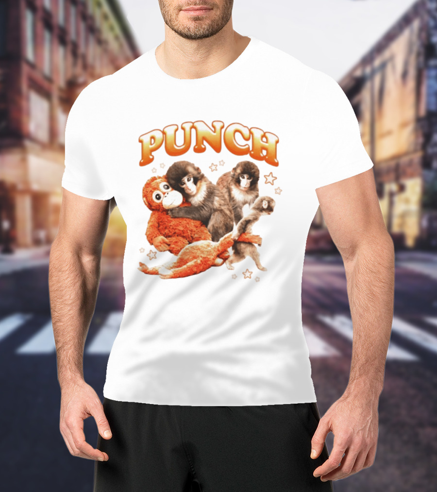 Punch Monkey Trio Surrounded By Stars T-Shirt