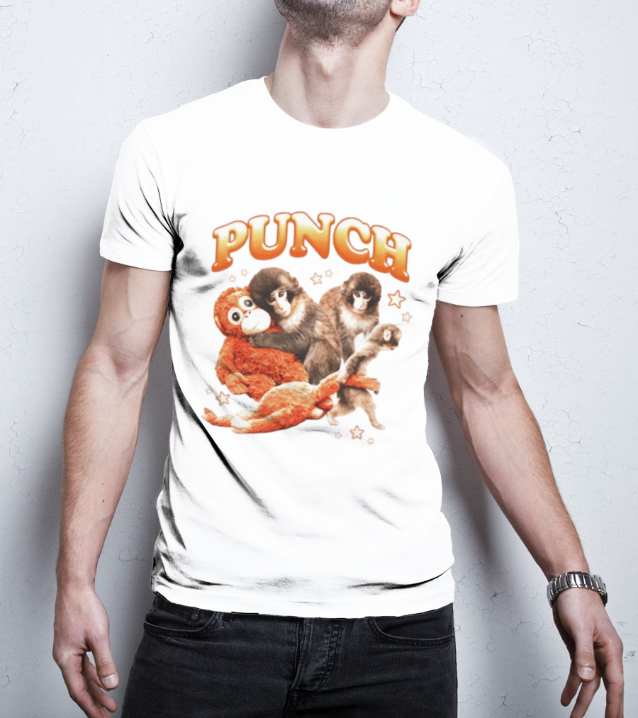 Punch Monkey Trio Surrounded By Stars T-Shirt