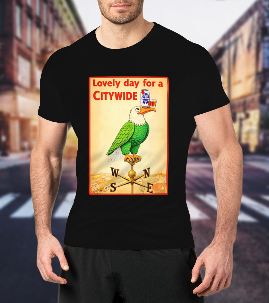 Lovely Day For A Citywide Pabst Blue Ribbon Beer Eagle T-Shirt