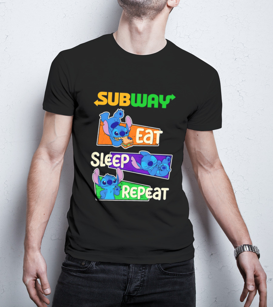 Subway X Stitch Eat Sleep Repeat T-Shirt