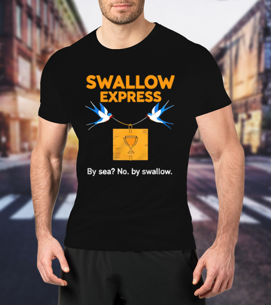 Swallow Express By Sea No By Swallow Classic Birds Carrying Orange Box T-Shirt