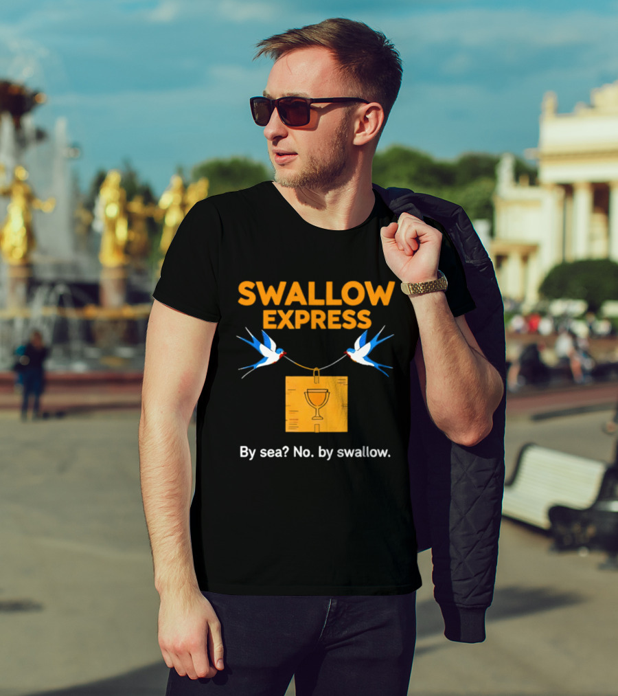 Swallow Express By Sea No By Swallow Classic Birds Carrying Orange Box T-Shirt