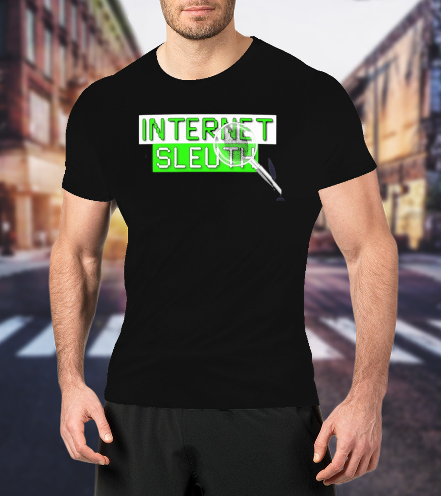 Internet Sleuth Magnifying Glass Green T-Shirt