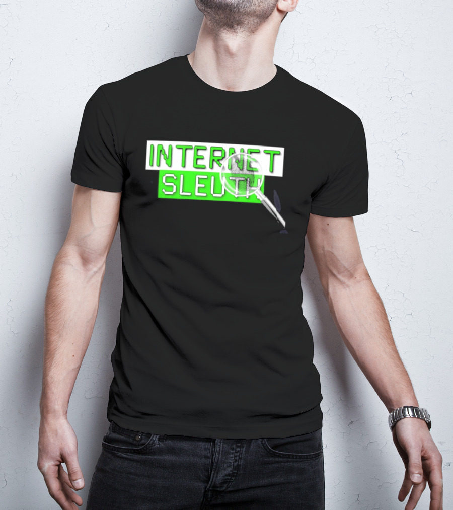 Internet Sleuth Magnifying Glass Green T-Shirt