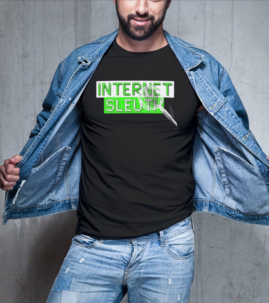 Internet Sleuth Magnifying Glass Green T-Shirt