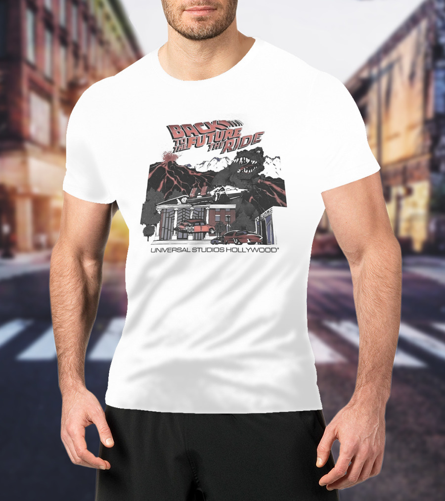 Back To The Future The Ride Lightning Universal Studios Hollywood Vintage Attraction T-Shirt