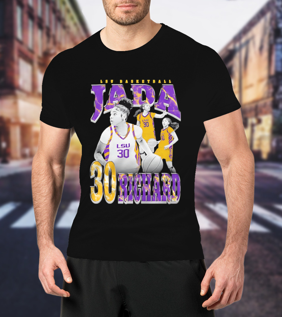LSU Basketball Jada Richard 30 LSU Tigers Retro 90s T-Shirt