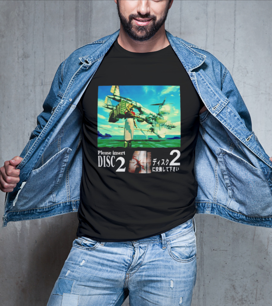 Please Insert Disc 2 Retro Anime Video Game Aesthetic T-Shirt