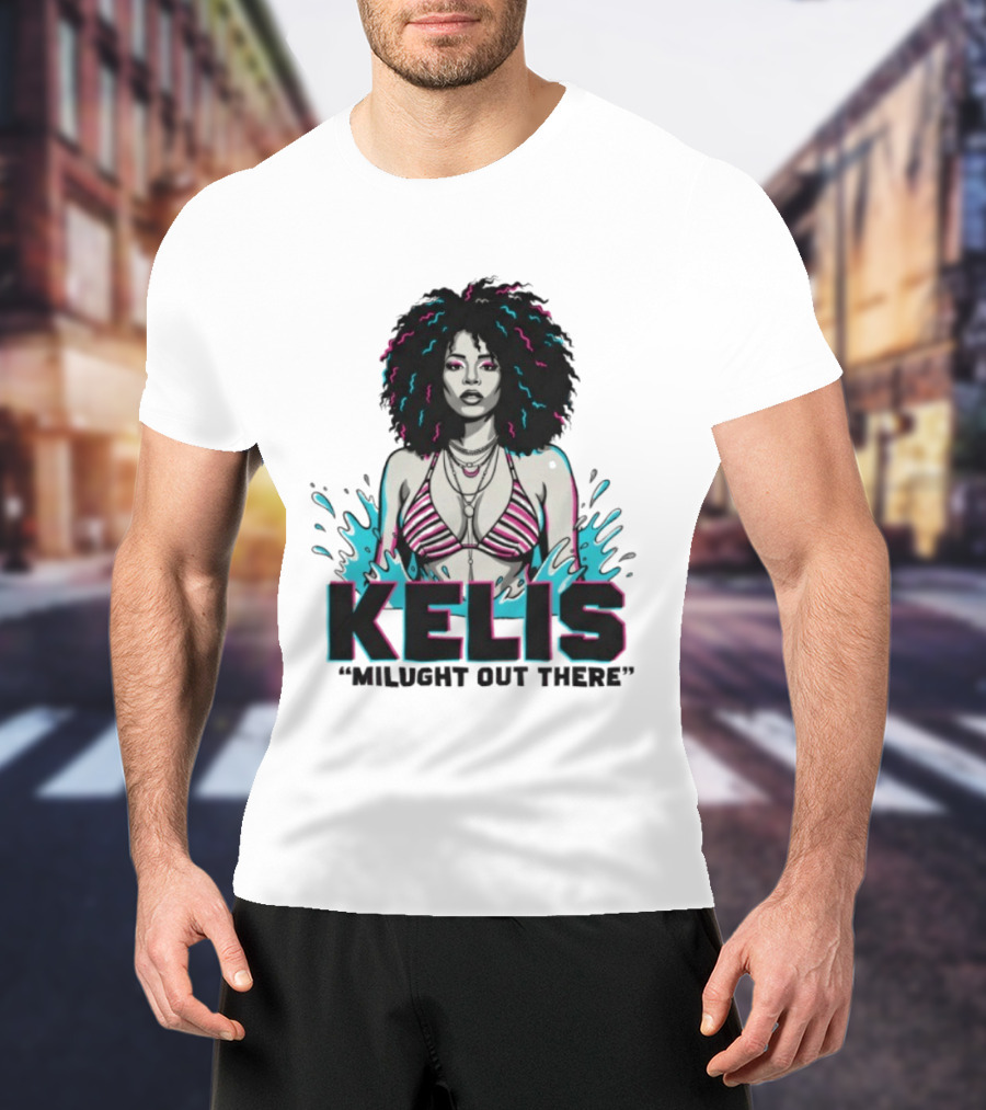 Kelis Milught Out There Striped Bikini T-Shirt