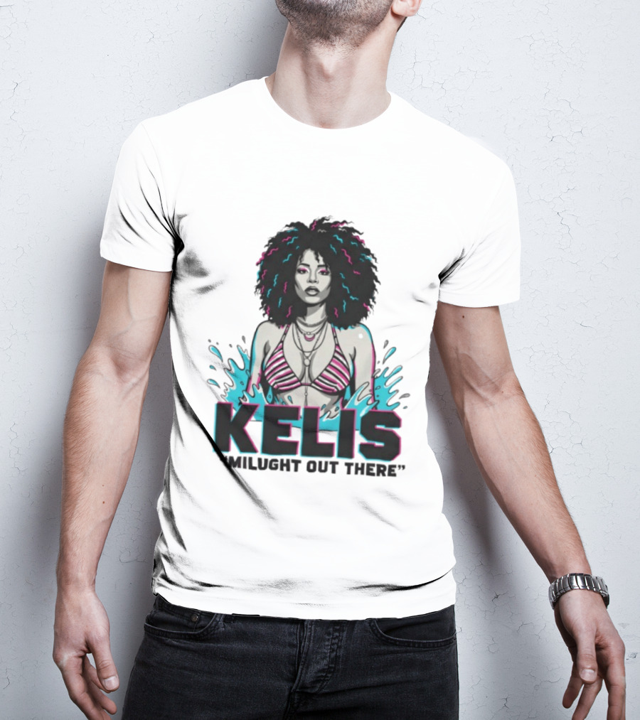 Kelis Milught Out There Striped Bikini T-Shirt