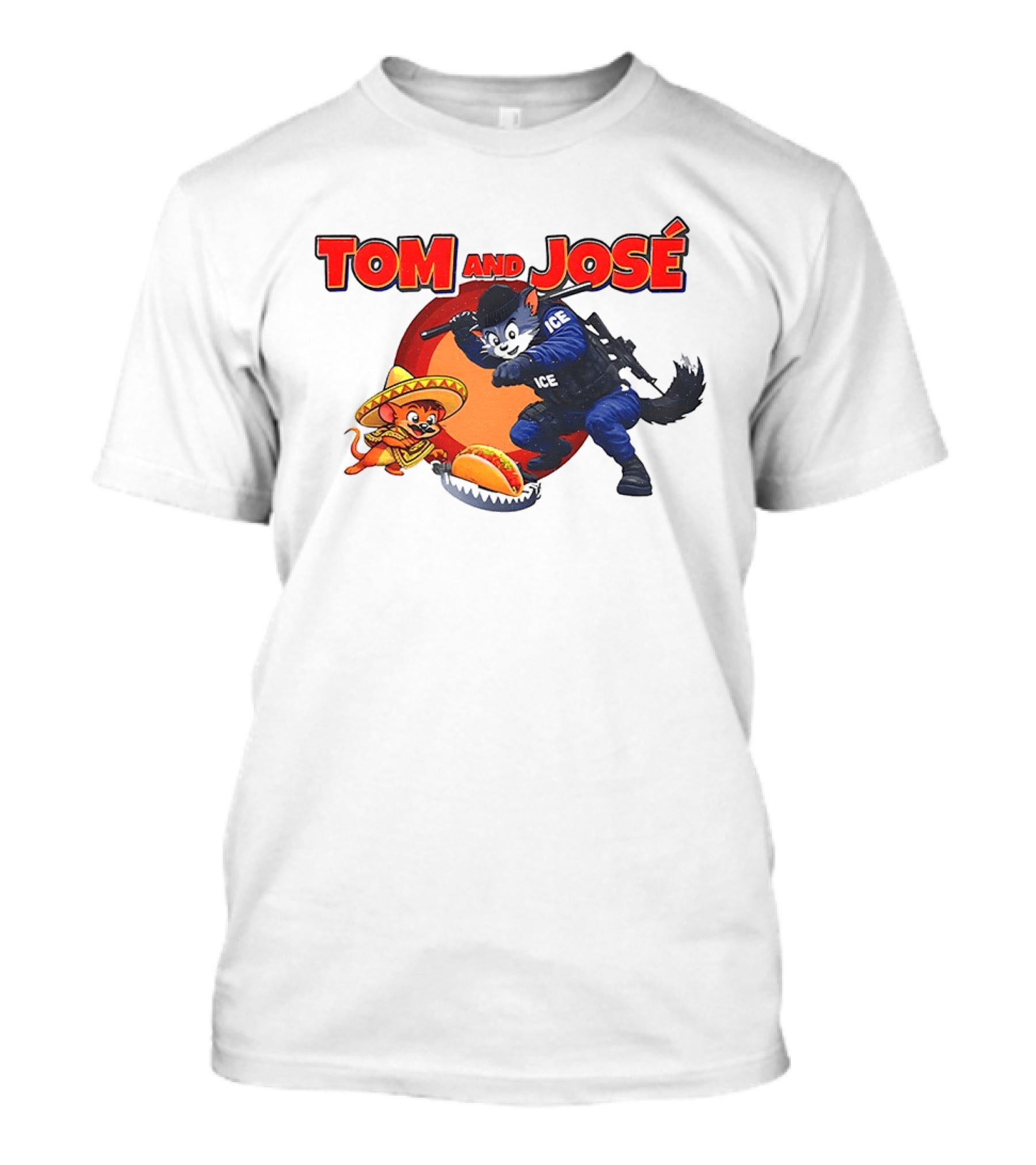 Tom And José ICE Chase Fiesta Hat Taco Moon T-Shirt