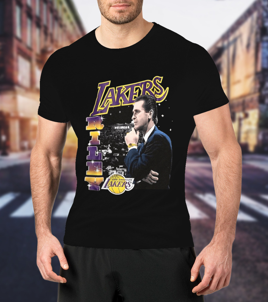 Los Angeles Lakers Pat Riley Hollywood Coach 1981 1990 T-Shirt