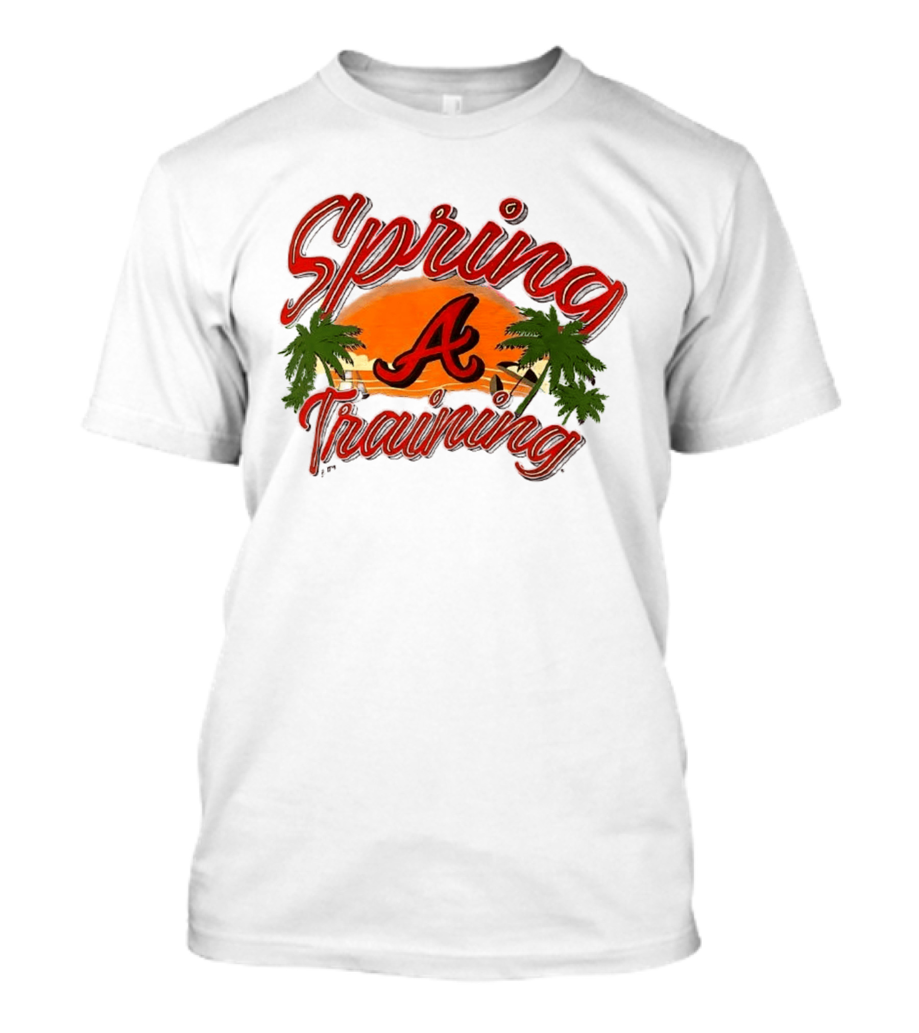 Atlanta Braves Spring Training Sunset Logo Palm Trees T-Shirt