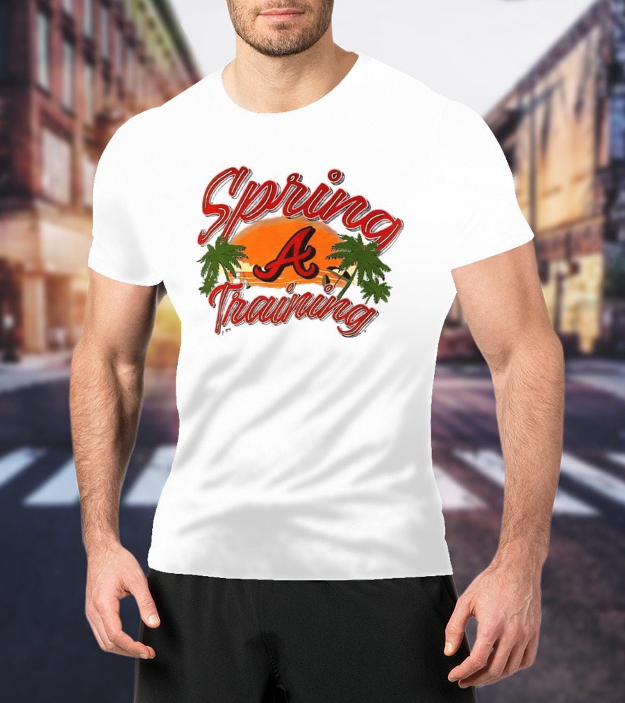 Atlanta Braves Spring Training Sunset Logo Palm Trees T-Shirt