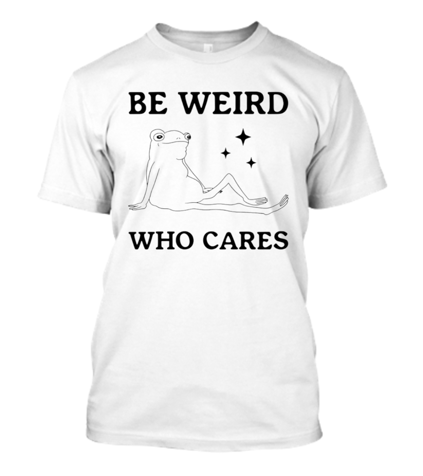 Be Weird Who Cares Frog Relaxed Retro Aesthetic T-Shirt