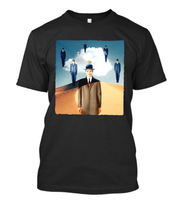 René Magritte X Jean Leloup Son Of Man Remix Surreal Desert Landscape T-Shirt
