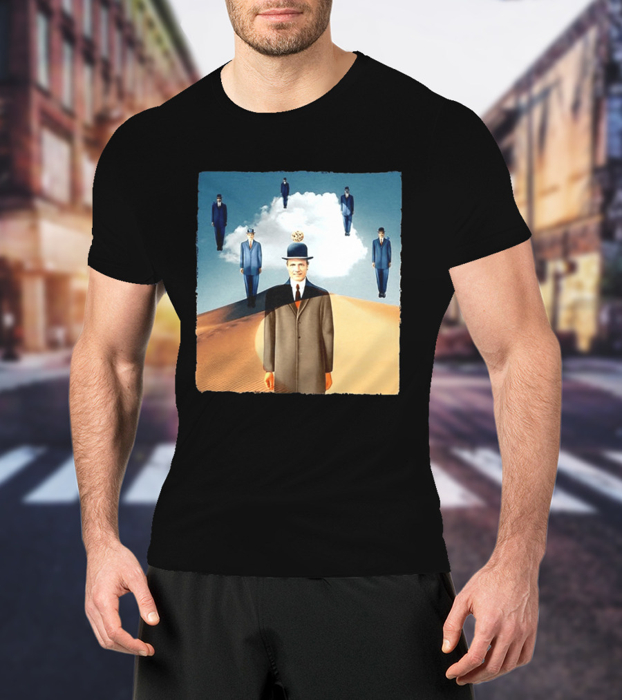 René Magritte X Jean Leloup Son Of Man Remix Surreal Desert Landscape T-Shirt