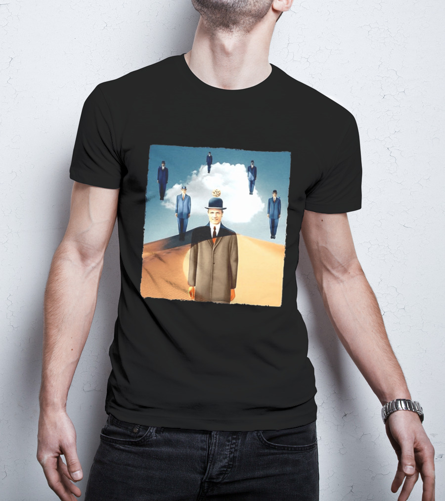 René Magritte X Jean Leloup Son Of Man Remix Surreal Desert Landscape T-Shirt