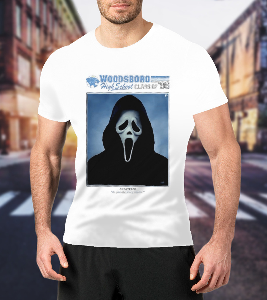 Ghostface Woodsboro High School Class Of '96 Yearbook Do You Like Scary Movies T-Shirt