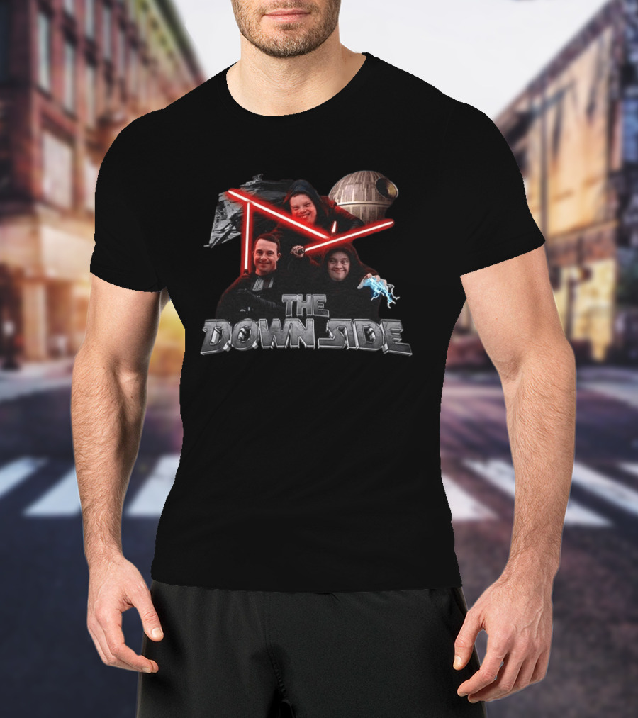 Star Wars Downside Parody With Lightsabers And Death Star T-Shirt