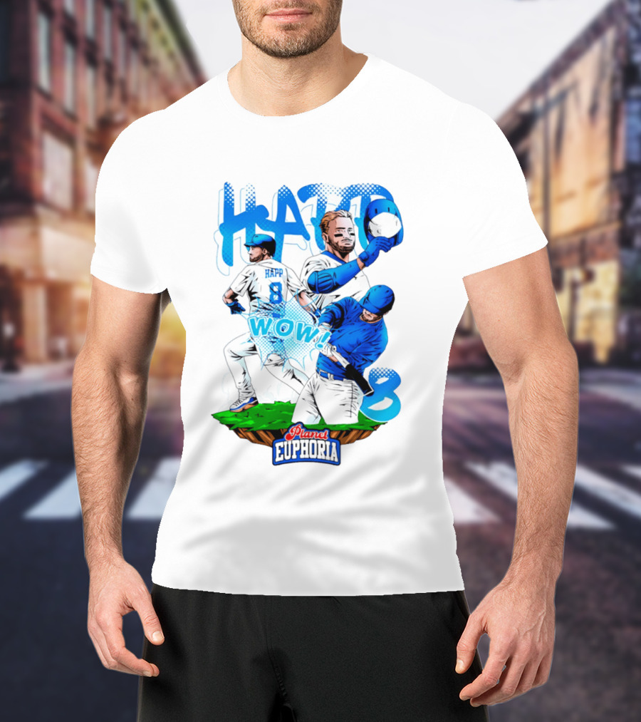 Planet Euphoria Ian Happ WOW 8 Chicago Cubs T-Shirt