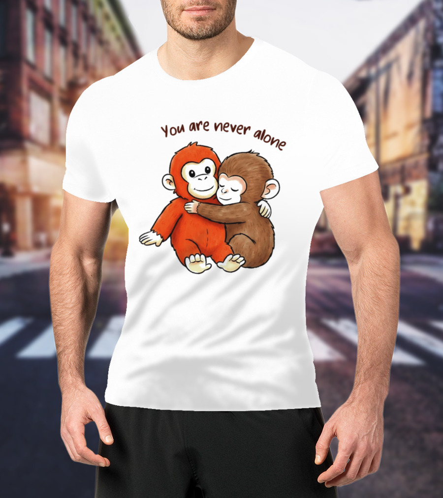 Punch The Monkey Panchi Kun You Are Never Alone Hugging Friends T-Shirt