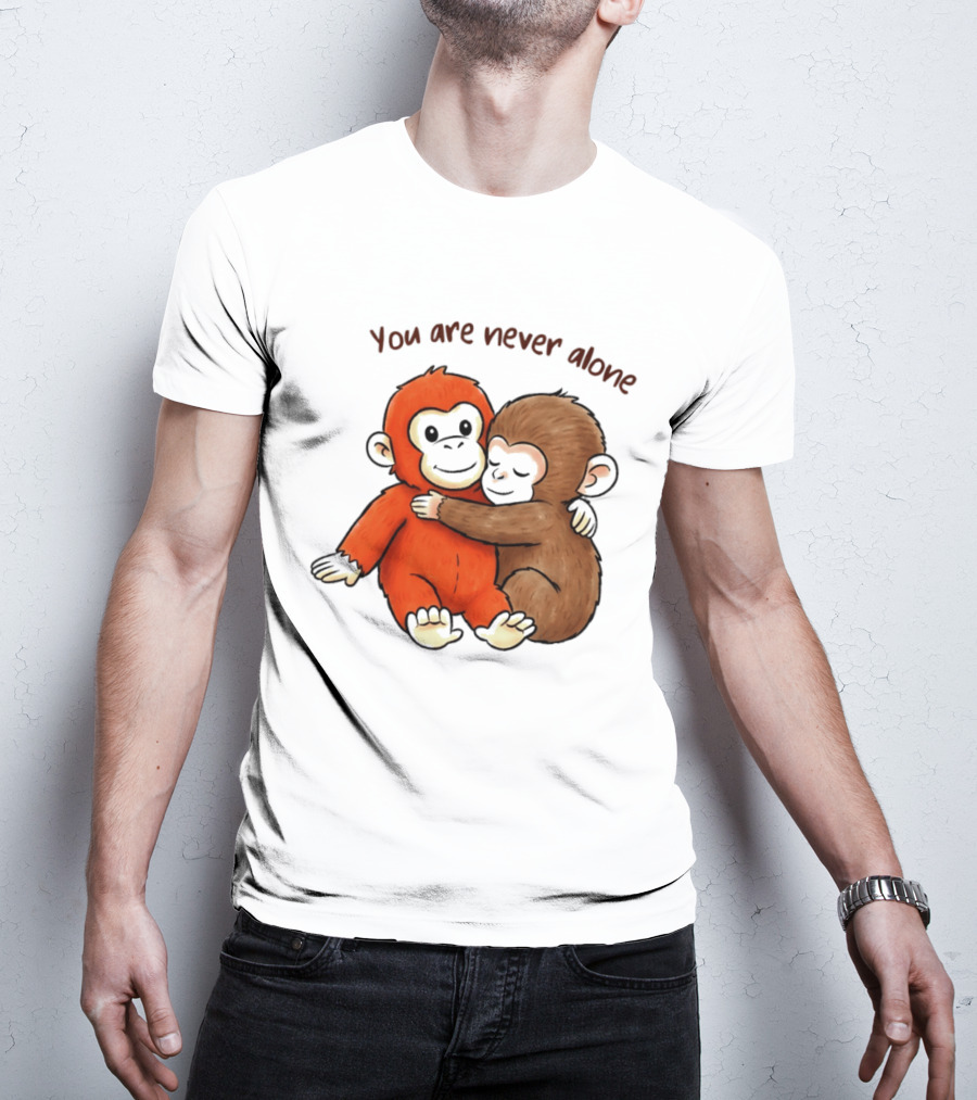Punch The Monkey Panchi Kun You Are Never Alone Hugging Friends T-Shirt
