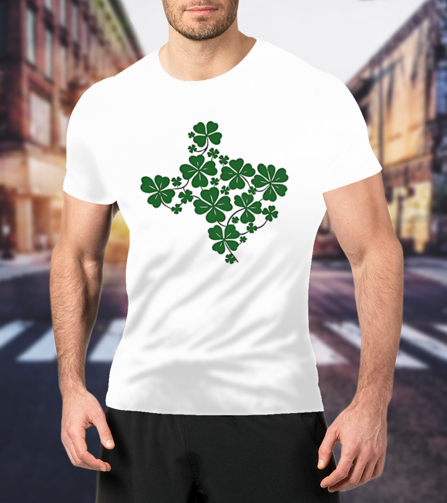 Texas Shamrock Map St Patrick's Day Celebration T-Shirt