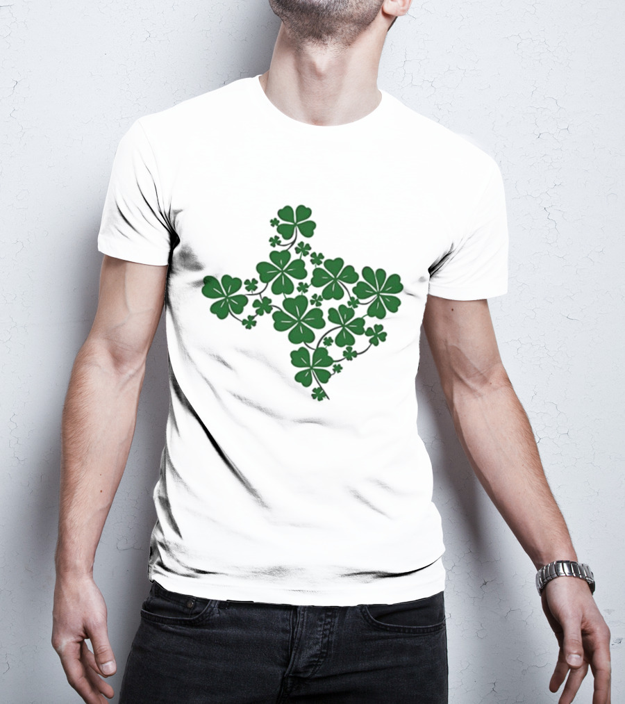 Texas Shamrock Map St Patrick's Day Celebration T-Shirt