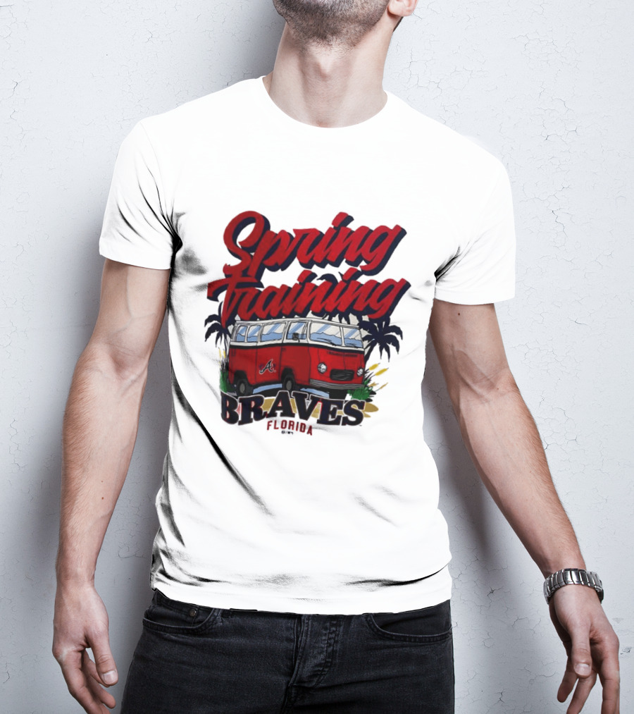 Spring Training Braves Florida Vintage VW Bus Palm Trees T-Shirt