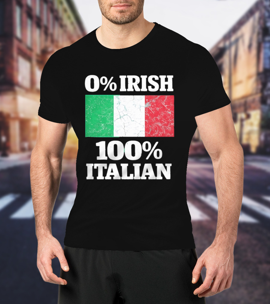 0 Irish 100 Italian Flag Heritage Pride Italy T-Shirt