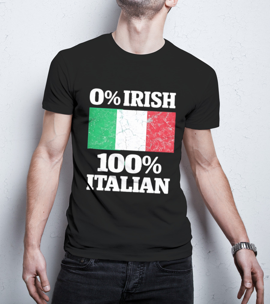 0 Irish 100 Italian Flag Heritage Pride Italy T-Shirt