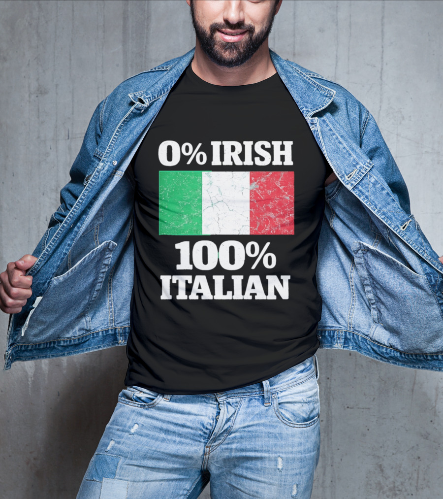 0 Irish 100 Italian Flag Heritage Pride Italy T-Shirt