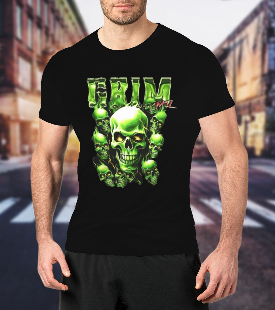 Grim MTL Green Skull Cluster Hommage To Juicy J T-Shirt