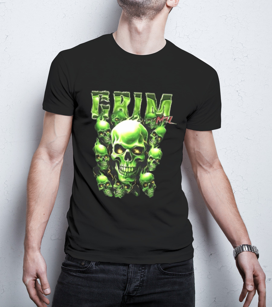 Grim MTL Green Skull Cluster Hommage To Juicy J T-Shirt