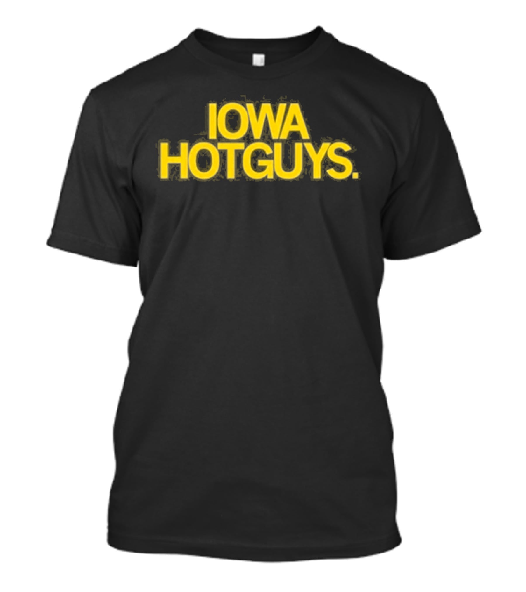 Iowa Hotguys Bold Yellow Typography Pullover T-Shirt