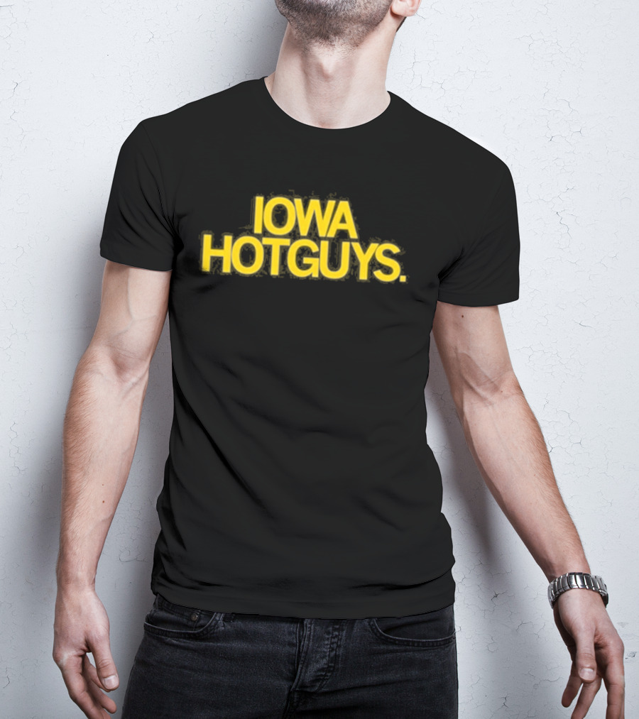 Iowa Hotguys Bold Yellow Typography Pullover T-Shirt