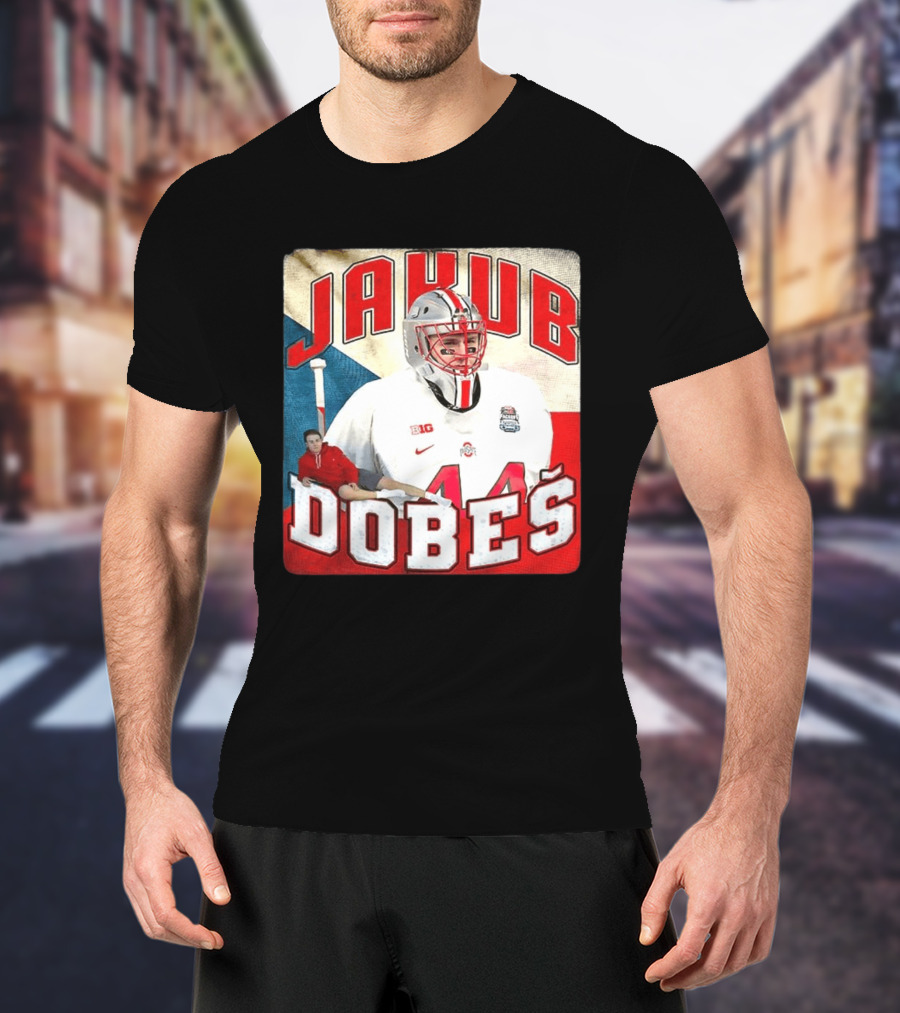 Jakub Dobeš Ohio State Buckeyes Hockey Big Ten 44 T-Shirt