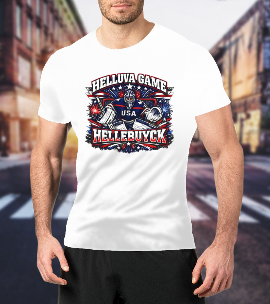 HelluVa Game Hellebuyck USA Ice Hockey World Champion T-Shirt