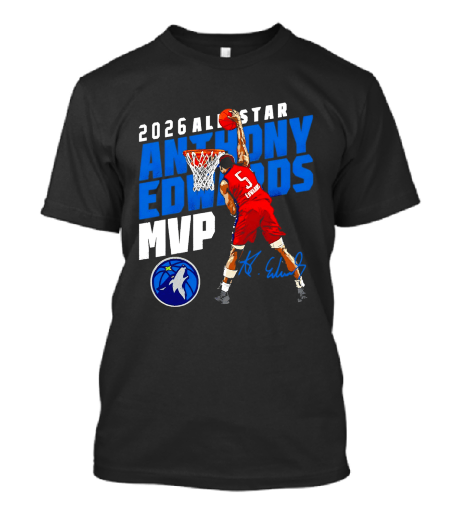 2026 All Star Anthony Edwards MVP Minnesota Timberwolves T-Shirt
