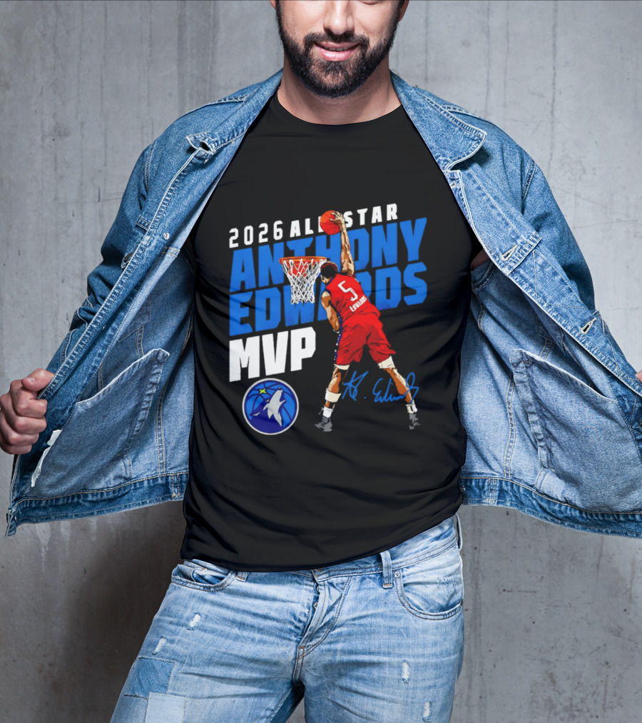 2026 All Star Anthony Edwards MVP Minnesota Timberwolves T-Shirt