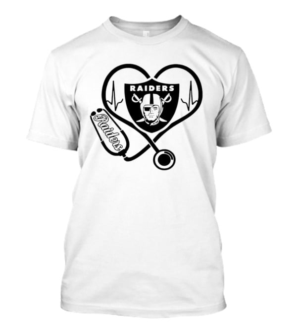 Las Vegas Raiders Nurse Heartbeat Stethoscope T-Shirt