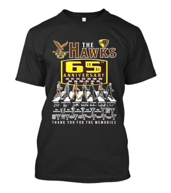 The Hawks 65th Anniversary 1961 2024 Thank You For The Memories T-Shirt