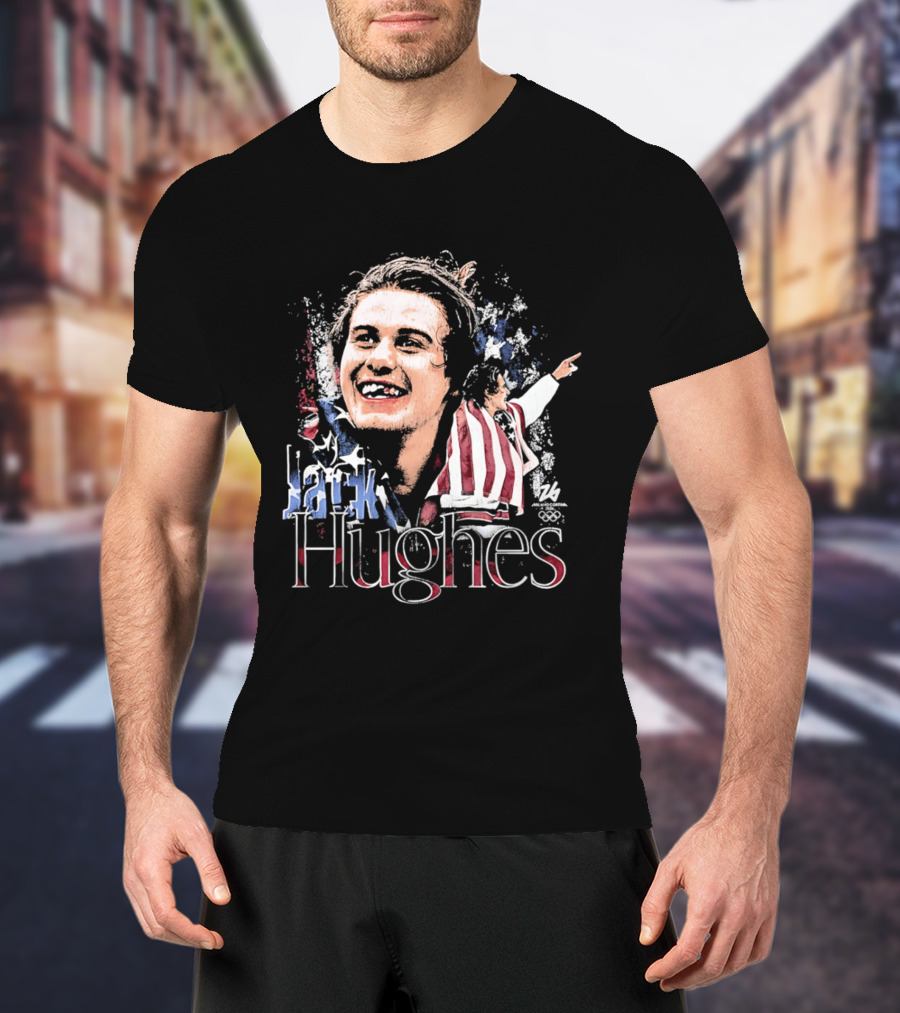 Jack Hughes USA Flag Stars And Stripes Celebration 2026 Winter Olympics T-Shirt