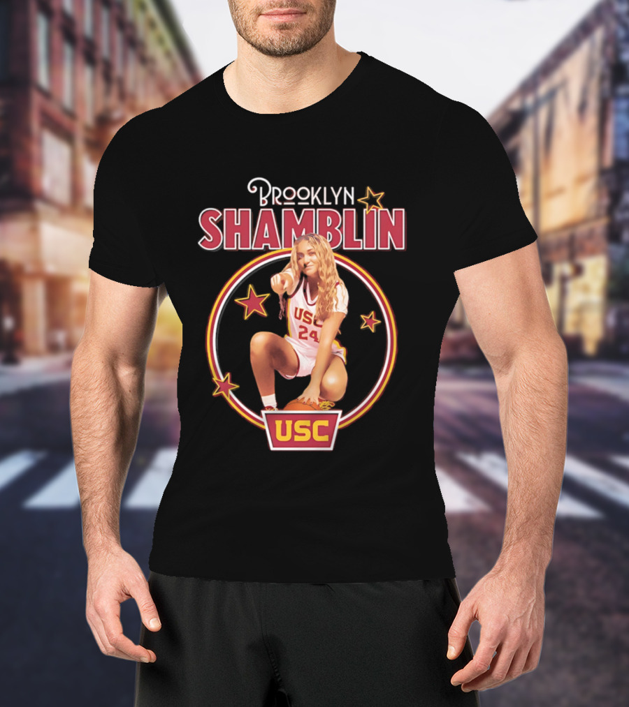 Brooklyn Shamblin USC Trojans 24 Basketball Star 2026 T-Shirt
