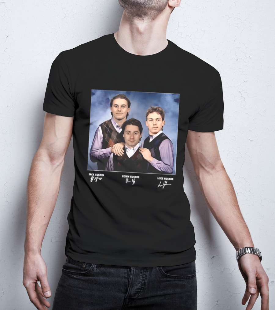 Jack Hughes Luke Hughes Quinn Hughes Team USA Ice Hockey Step Brothers Meme T-Shirt