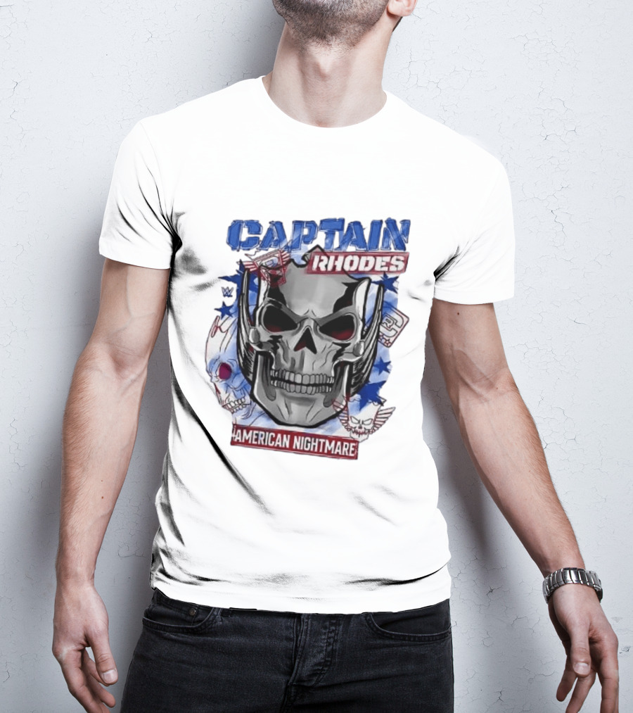 Captain Rhodes American Nightmare Skull WWE 2026 T-Shirt
