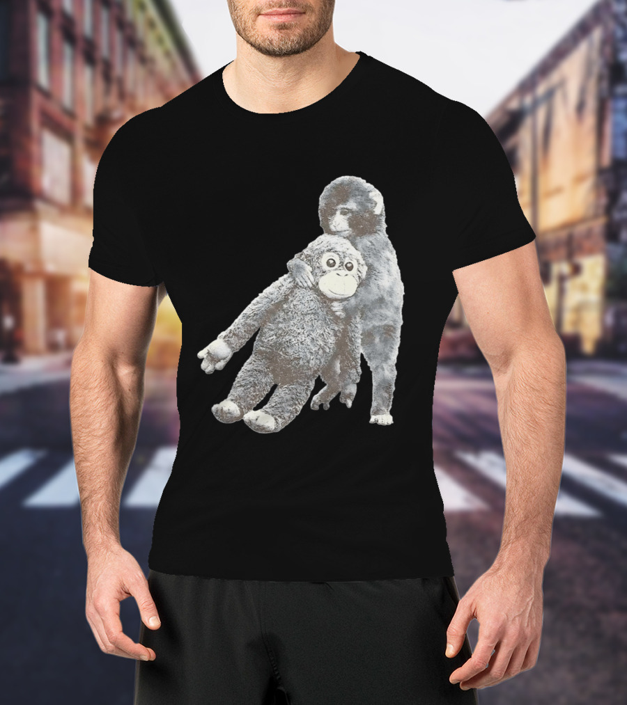 Punch Kun Monkey Plush Toy Hugging Scene T-Shirt